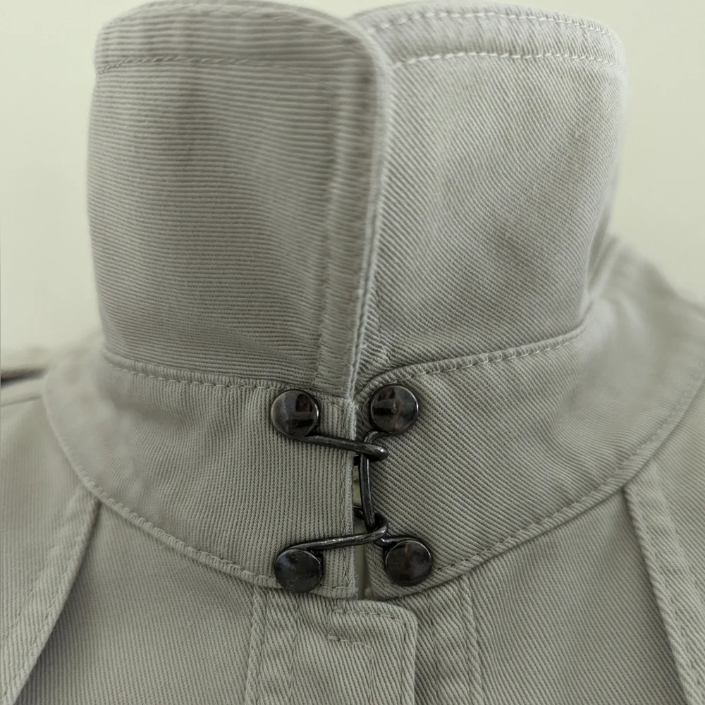 BURBERRY Vintage Women's Short Sleeve Trench Coat Dress Size 6 Classic Khaki - Picture 15 of 16
